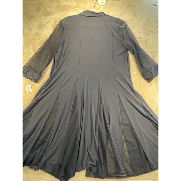 R & M Richards Dress Barn NWT Blue Duster Shear Sleeves Size 14 - Picture 8 of 11